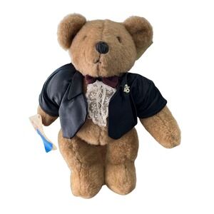 Vintage Jointed Mr Bear Plush Teddy Bear Formal Tuxedo Collector Item 1984